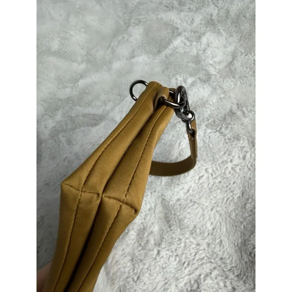 Lululemon Curved Wristlet Burnt Caramel Brown Gold Clutch PouchBag Travel Wallet